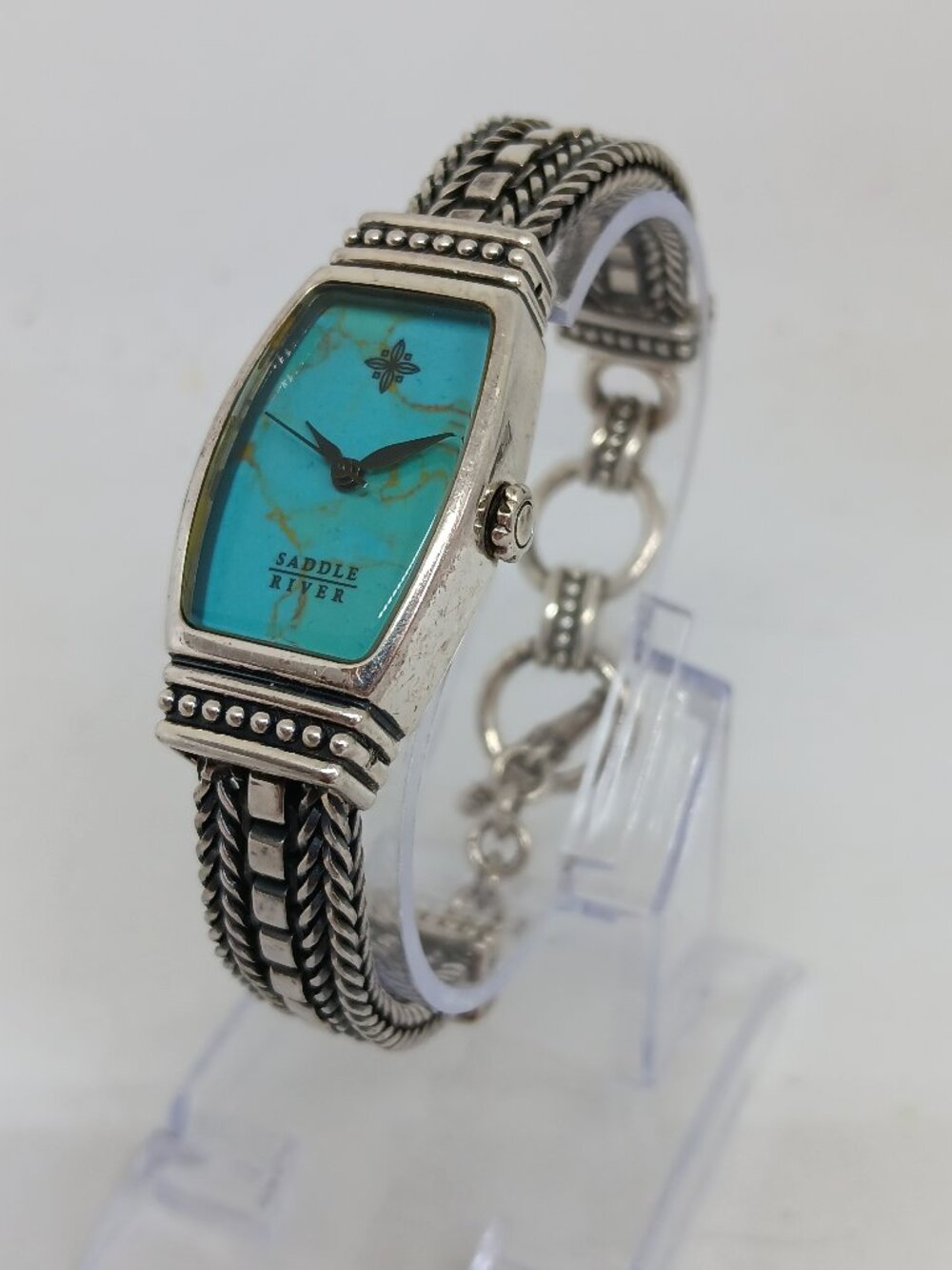VINTAGE 1990s Saddle River 10755 Women's 20x37mm Japanese Quartz Watch NEW BATT